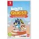 Nintendo Switch game box for Bluey's Quest for the Gold Pen featuring the Heeler family in an imaginary landscape