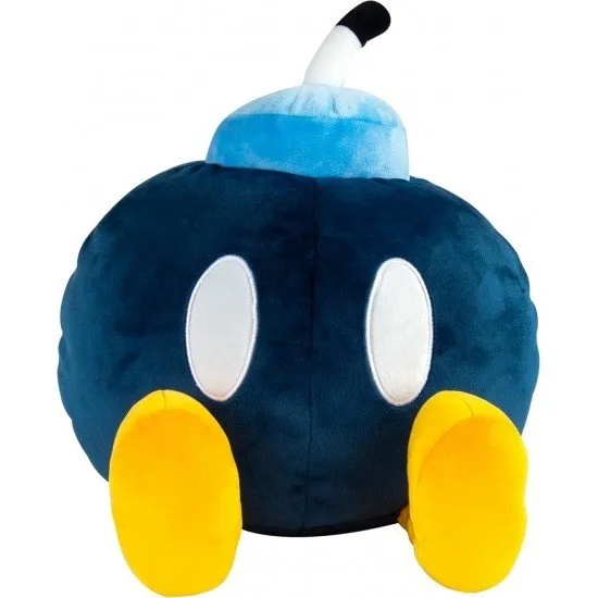 An official 38cm Super Mario Bob-Omb plush toy from Tomy, with a soft, squishy texture and a wind-up key.