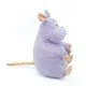 Boh Nezumi baby mouse plush from Spirited Away with a purple ribbon and soft grey fur