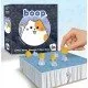 The box art for the boop. abstract strategy game, showing a bed playing surface with wooden cat and kitten pieces, with the title in a playful, stylized font.