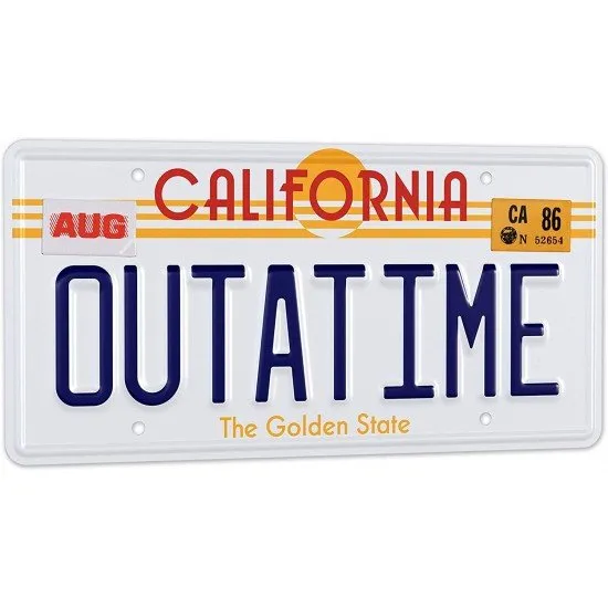Back to the Future Replica Outatime DeLorean License Plate Back to the Future Replica Outatime DeLorean License Plate