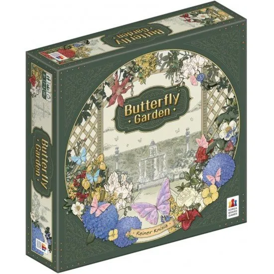 A collection of cards featuring detailed illustrations of various butterflies in a garden setting