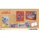 Nintendo Switch game case and collector items for Calamity Angels Special Delivery Plus Edition displaying physical art book and postcards