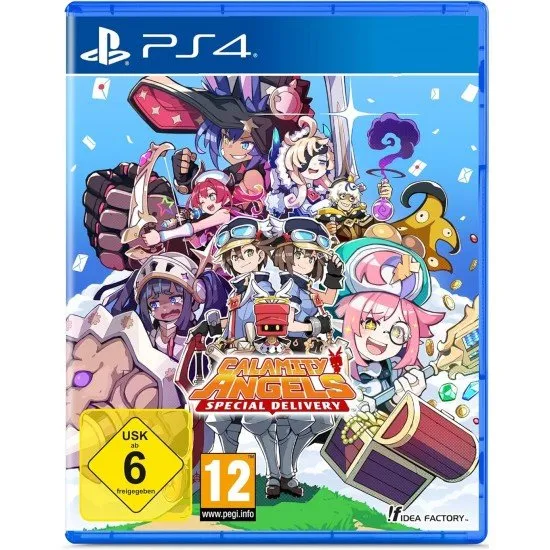 Calamity Angels Special Delivery PS4 box art featuring the angel delivery crew and colourful anime art