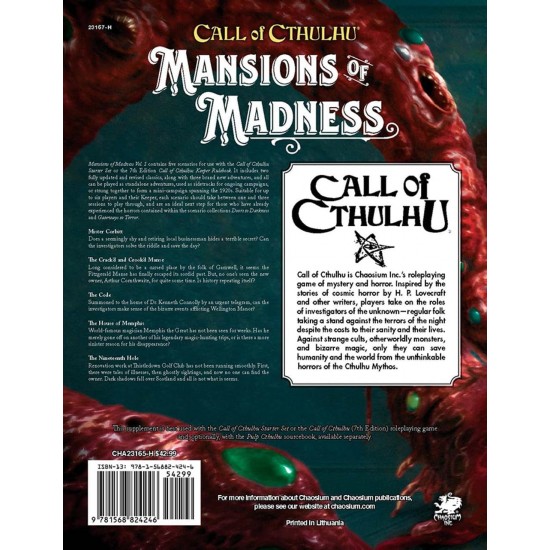 Call of Cthulhu 7th Edition RPG: Mansions of Madness Vol. 1 - Behind Closed Doors