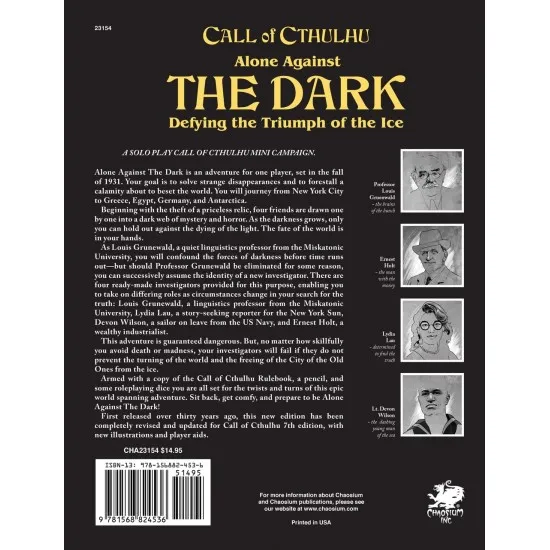 Call of Cthulhu RPG: Alone Against the Dark Call of Cthulhu RPG: Alone Against the Dark