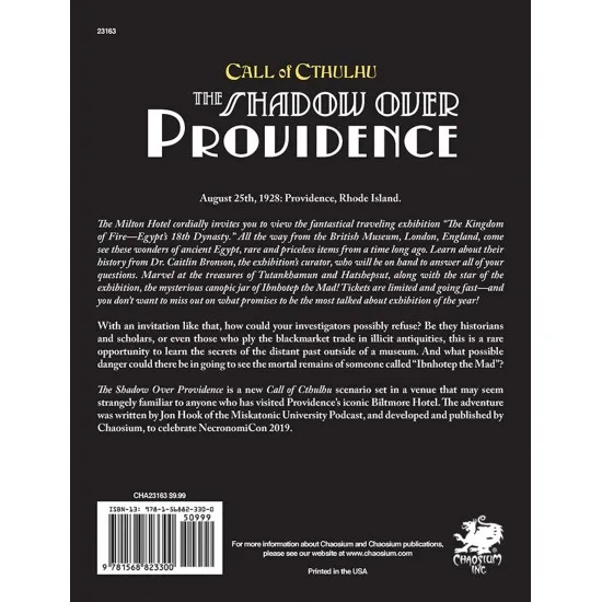 Call of Cthulhu RPG: The Shadow Over Providence