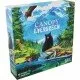 Canopy Evergreen board game box featuring lush Pacific Northwest forest artwork with trees and woodland creatures