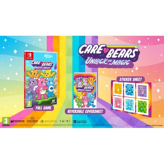 Care Bears: Unlock the Magic Switch game cover featuring Cheer Bear and friends.