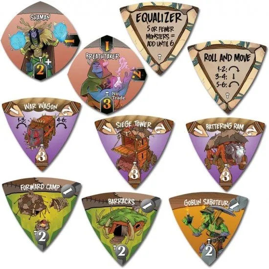 New monster tokens and structural weapon cards from the Engines of War expansion set