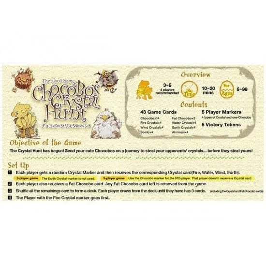 Final Fantasy Chocobos Crystal Hunt Card Game