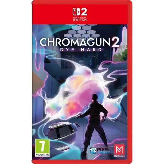ChromaGun 2: Dye Hard game cover showing the first-person view of the color-based puzzle-solving gameplay