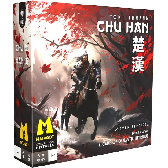 Chu Han two-player card game box featuring ancient Chinese dynastic artwork from the Chu-Han Contention historical period