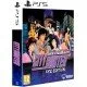 A PlayStation 5 game case showcasing vintage 90s style anime illustrations of Ryo Saeba and Kaori Makimura standing before a stylized Shinjuku cityscape