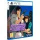 A PlayStation 5 game case showcasing vintage 90s style anime illustrations of Ryo Saeba and Kaori Makimura standing before a stylized Shinjuku cityscape