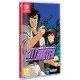 A Nintendo Switch game case featuring sleek retro anime artwork of the charismatic sweeper Ryo Saeba holding his signature revolver against a neon Tokyo backdrop