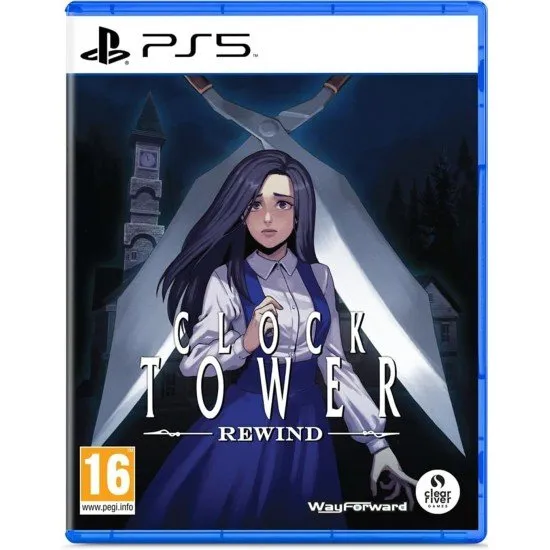 Clock Tower Rewind PS5 cover art featuring Jennifer Simpson and the Scissorman