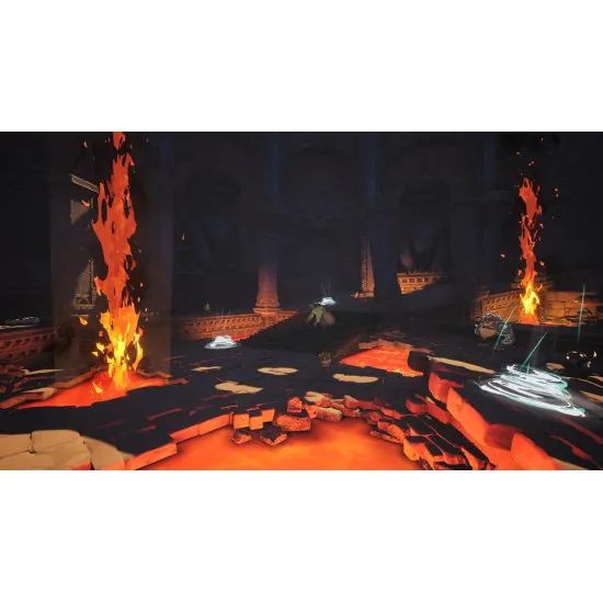 A PlayStation 5 game case showing a vibrant fantasy world with a giant flying turtle carrying a bustling workshop on its shell through sunlit clouds