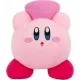 An official Club Mocchi Mocchi Nuiguru-Knit plush toy of Kirby with a heart, featuring a unique crochet-style texture.