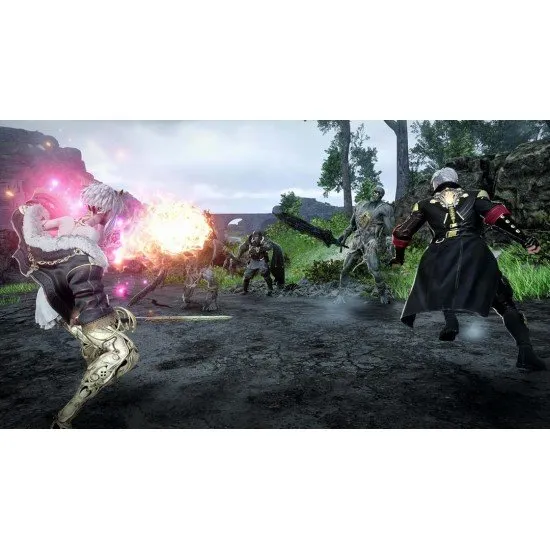 Code Vein II PS5 box art showing the Revenant Hunter protagonist and the girl Lou with time manipulation powers in a grim, post-apocalyptic setting