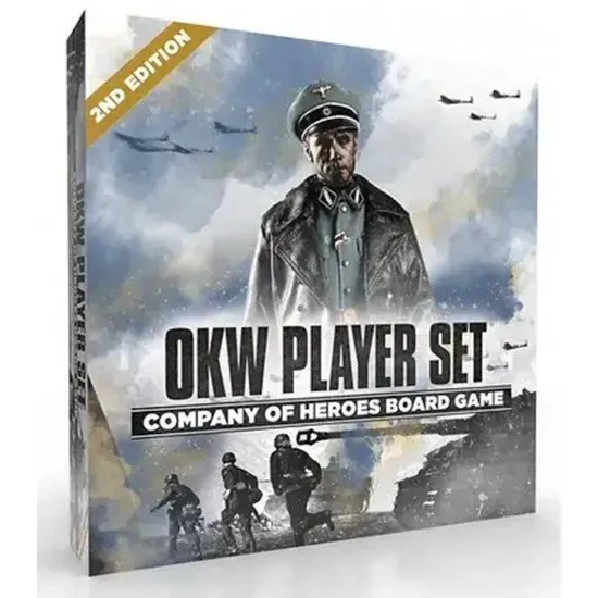 Company of Heroes Board Game OKW Player Set box showing grey German heavy tanks and elite infantry