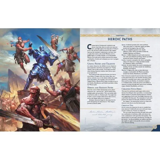 Cosmere RPG Stormlight Handbook hardcover front cover featuring a Knight Radiant in Shardplate against the backdrop of Roshar