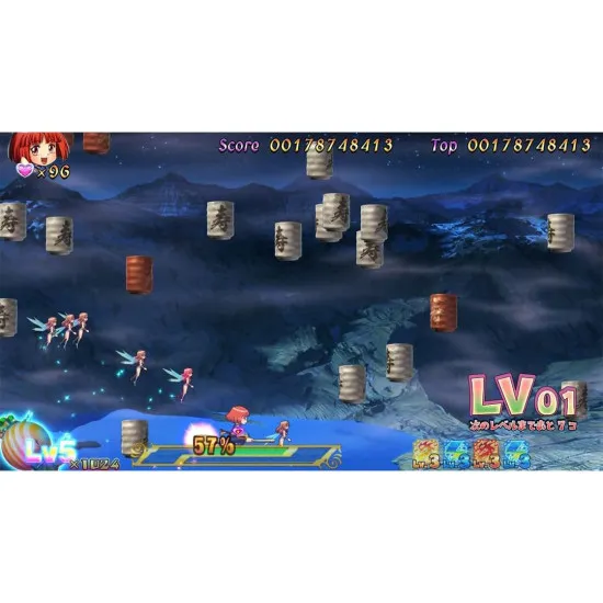 PlayStation 5 game case for Cotton Reboot High Tension showing the witch Cotton and Silk battling giant rebellious Willow candy enemies