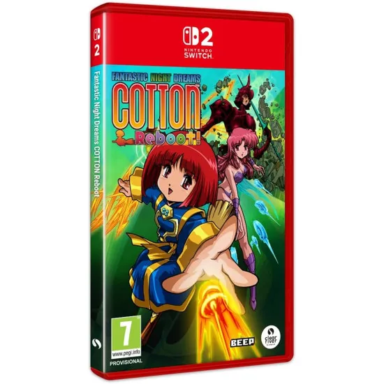 Nintendo Switch 2 game case for Cotton Reboot displaying Cotton and Silk flying across a colourful retro background
