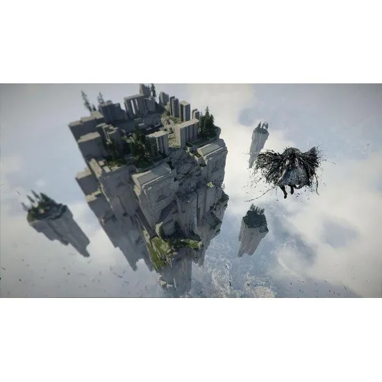 Crimson Desert PS5 game cover featuring Kliff overlooking the vast, atmospheric landscape of Pywel