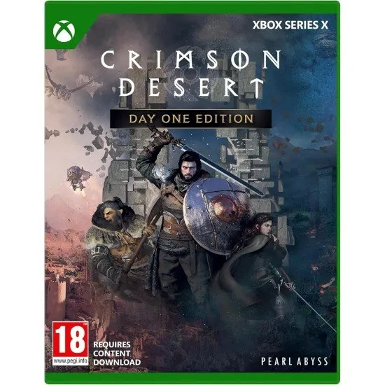 Crimson Desert Xbox Series X game box showing visceral combat and the high-fidelity environments of Pywel