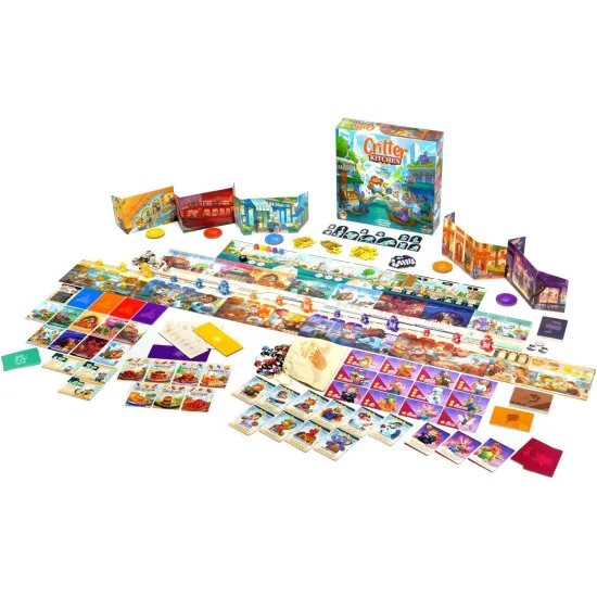 Critter Kitchen Board Game featuring restaurant-themed strategy gameplay for 1 to 5 players