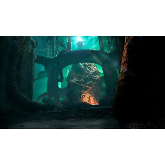 Cthulhu The Cosmic Abyss PS5 game cover showing a futuristic diver approaching the cyclopean architecture of R'lyeh