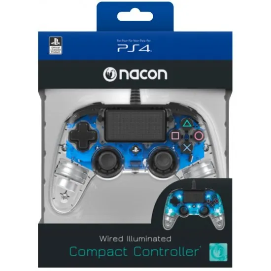 PS4 Nacon Illuminated Compact Controller - Blue