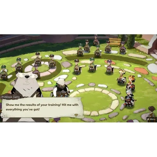 A detailed illustration of a Cepter wielding stone tablets with a sprawling fantasy board game layout in the background