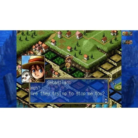 A PlayStation 5 game case showcasing classic 32-bit tactical interfaces with vibrant card illustrations of dragons, knights, and wizards overlaid on a grid map