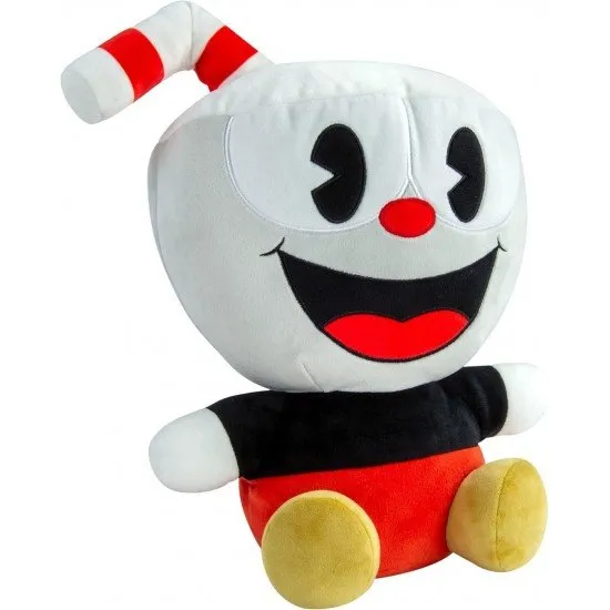 An official Cuphead plush toy from the Club Mocchi Mocchi collection, with a unique soft, squishy texture.