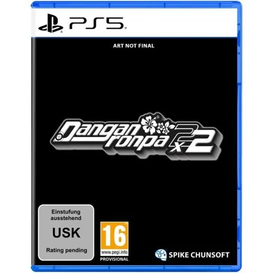 Monokuma and Monomi standing on the shores of Jabberwock Island under a digital sky