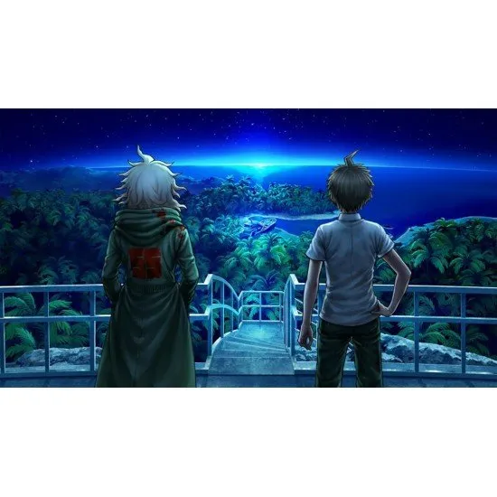 Hajime Hinata pointing during a rebuttal showdown in the Class Trial arena