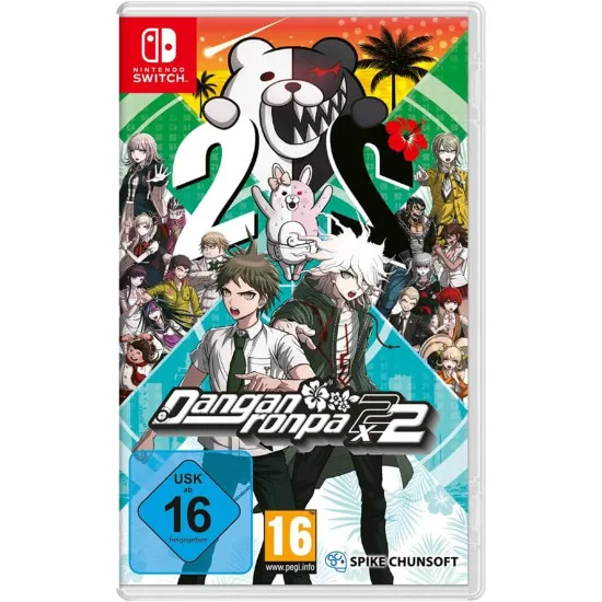 Hajime Hinata pointing during a rebuttal showdown in the Class Trial arena