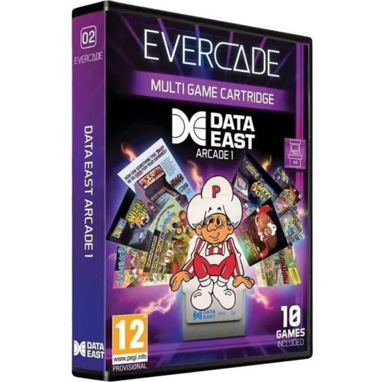 Data East Arcade Cartridge 1 for Evercade in collectable retro-style physical case featuring Data East arcade artwork