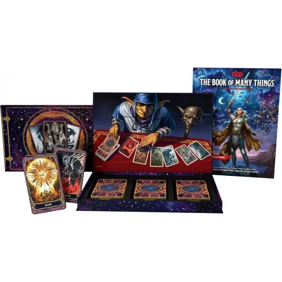D&D Deck of Many Things deluxe boxed set featuring custom deck box, hardcover books and expanded card deck