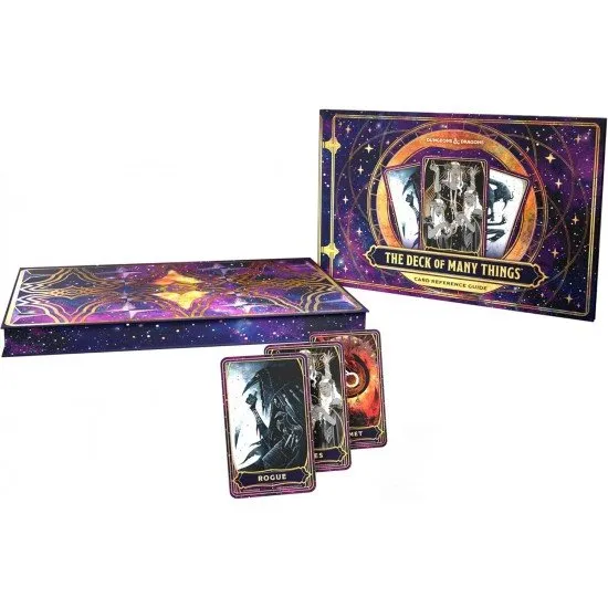 D&D Deck of Many Things deluxe boxed set featuring custom deck box, hardcover books and expanded card deck