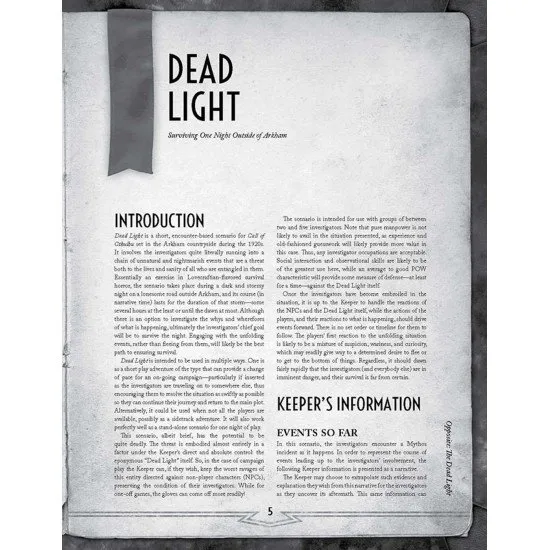 Call of Cthulhu: Dead Light & Other Dark Turns