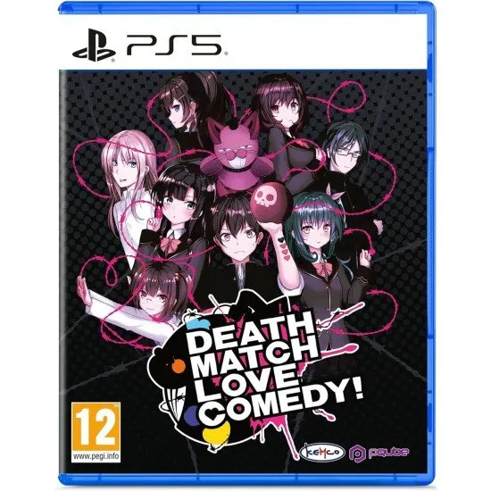 Death Match Love Comedy PS5 box art featuring Kei Yagi and his classmates in an anime style
