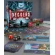 Deckers board game box featuring dystopian cyberpunk hacking artwork with SMC network and decker character design