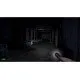 A Nintendo Switch game case featuring a dark, blood-splattered derelict hospital corridor with an eerie shadow looming in the distance