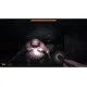 A Nintendo Switch game case featuring a dark, blood-splattered derelict hospital corridor with an eerie shadow looming in the distance