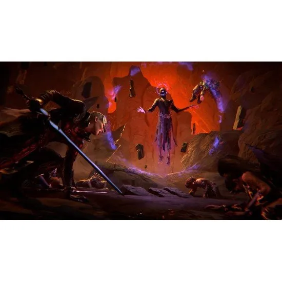 A powerful dark knight leading an army of undead and demonic creatures across a scorched gothic landscape