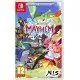 A mercenary character battling iconic Disgaea demons with explosive magic effects in an action-oriented combat scene