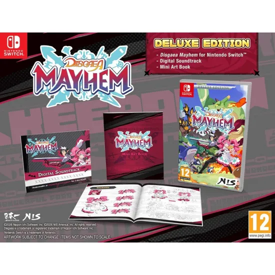 A mercenary character battling iconic Disgaea demons with explosive magic effects in an action-oriented combat scene